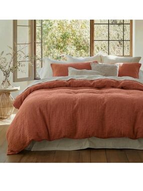 Bedsure 100% Muslin Cotton Duvet Cover King Size - Ultra-Soft Gauze Duvet Cover